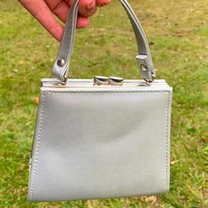 Silver evening bag clutch
